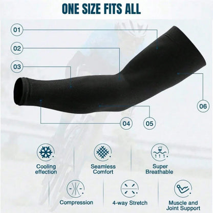 Athlete wearing UV compression arm sleeves during basketball
