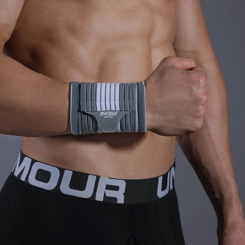 Wrist support band breathable fabric texture close-up