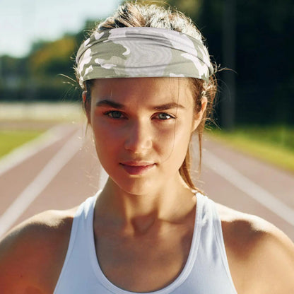 Athletic headband close-up showing non-slip silicone grip strip