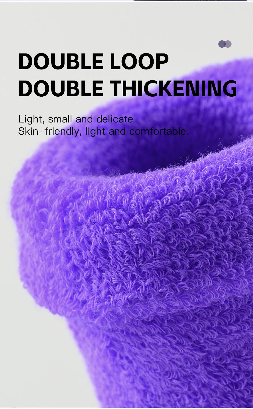 Double-layer wrist band showing inner and outer fabric layers