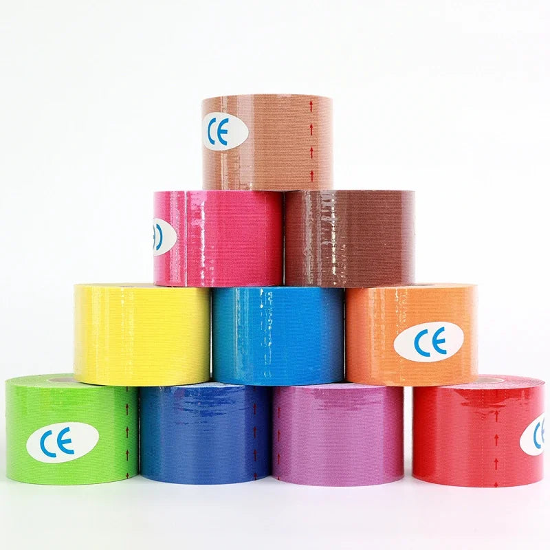 Elastic muscle support tape showing skin-friendly adhesive