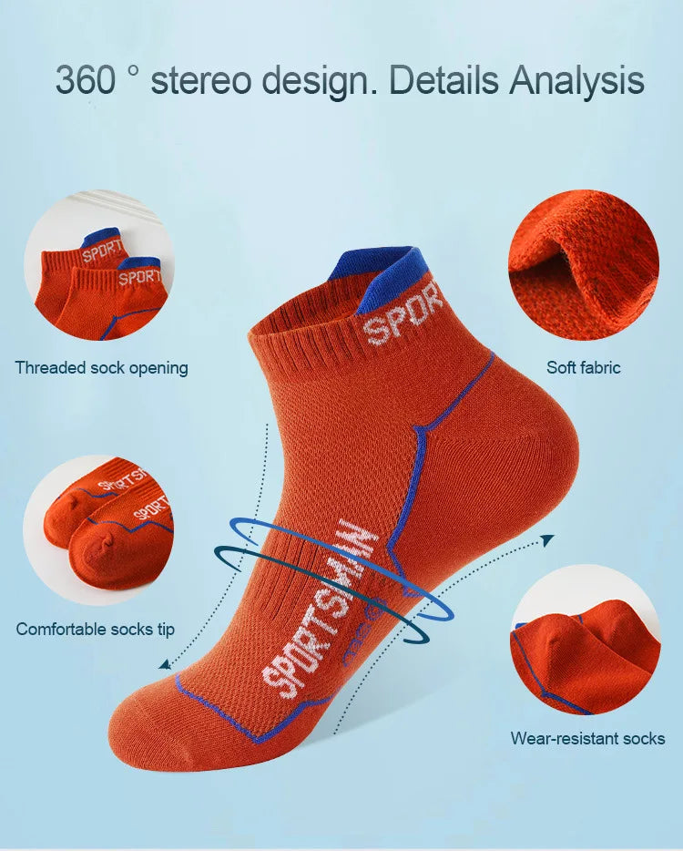 Low cut performance socks elastic opening for snug fit