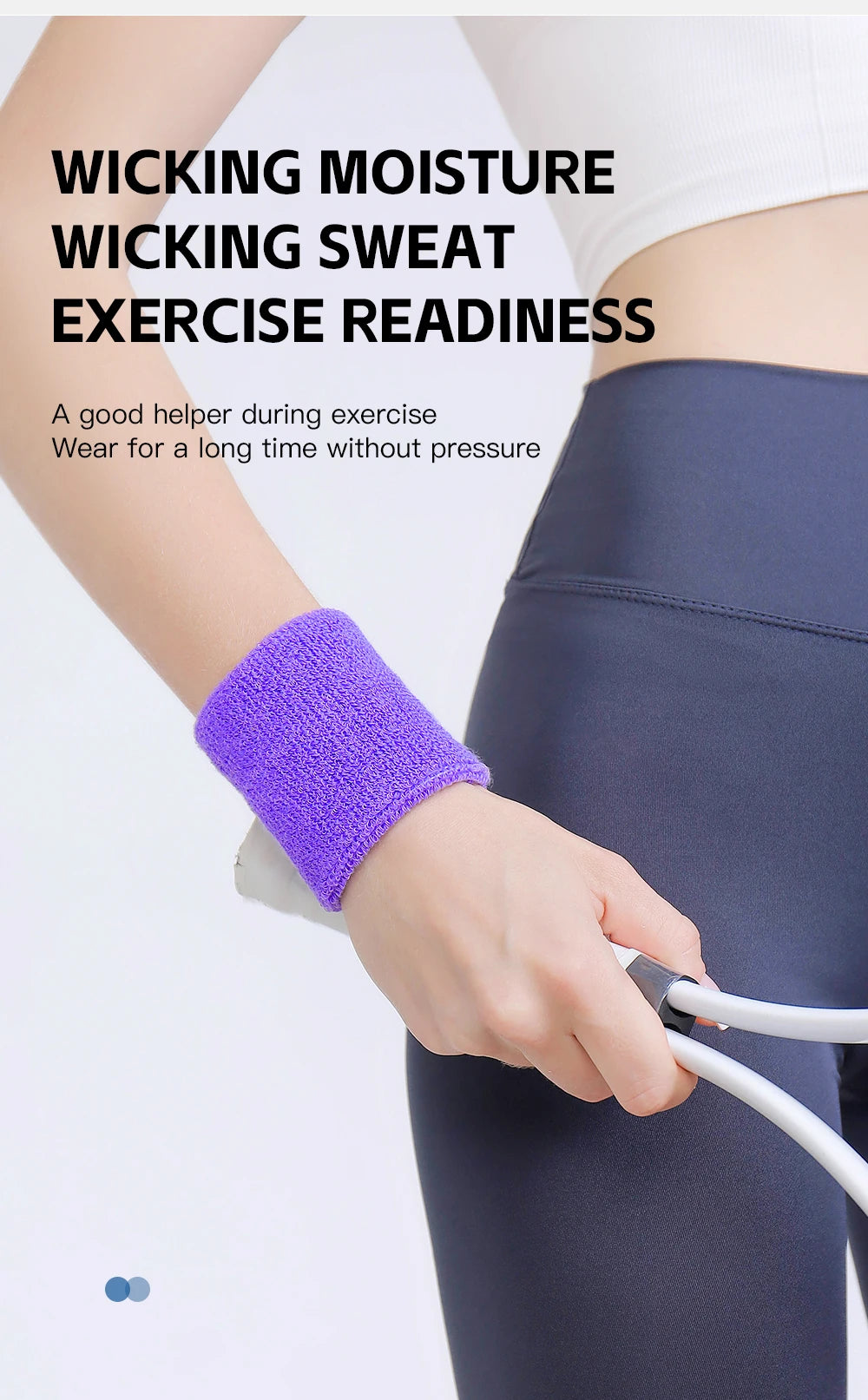 Volleyball player wearing wrist sweatband for moisture control