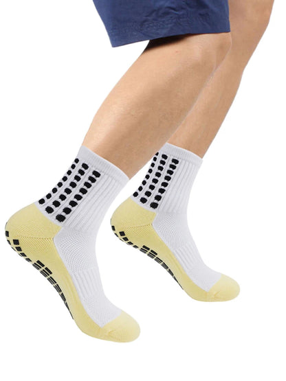 Crew cut grip socks worn during basketball training session