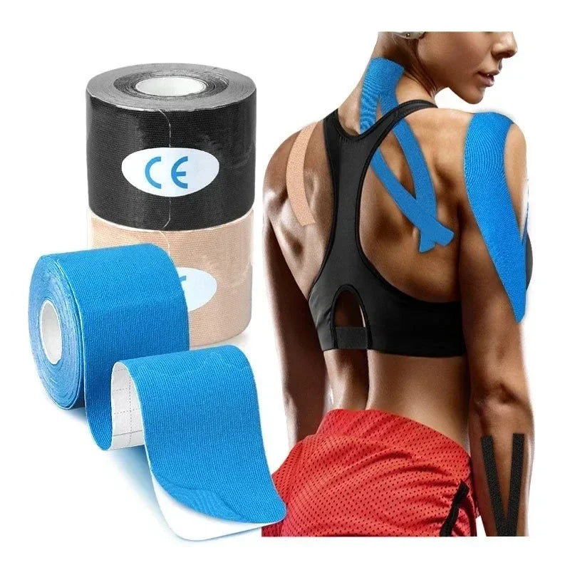 Athletic recovery tape showing stretch and flexibility detail