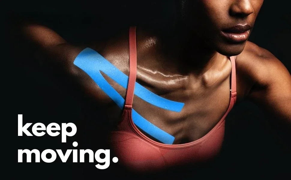 Kinesiology tape applied to ankle for sports injury recovery