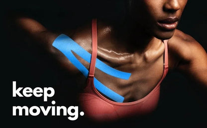 Kinesiology tape applied to ankle for sports injury recovery