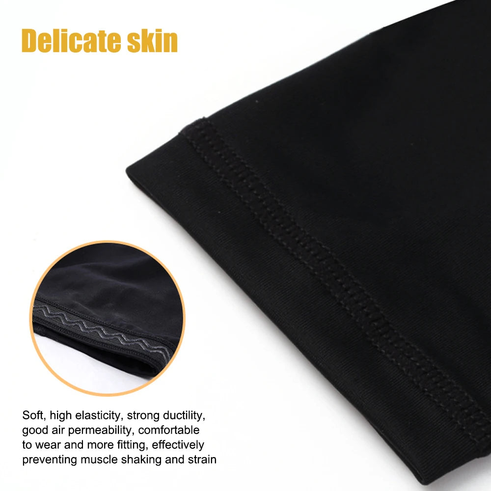 Complete view of padded basketball arm sleeve with elbow support