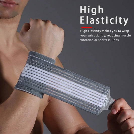 Adjustable compression wrist support band - front view