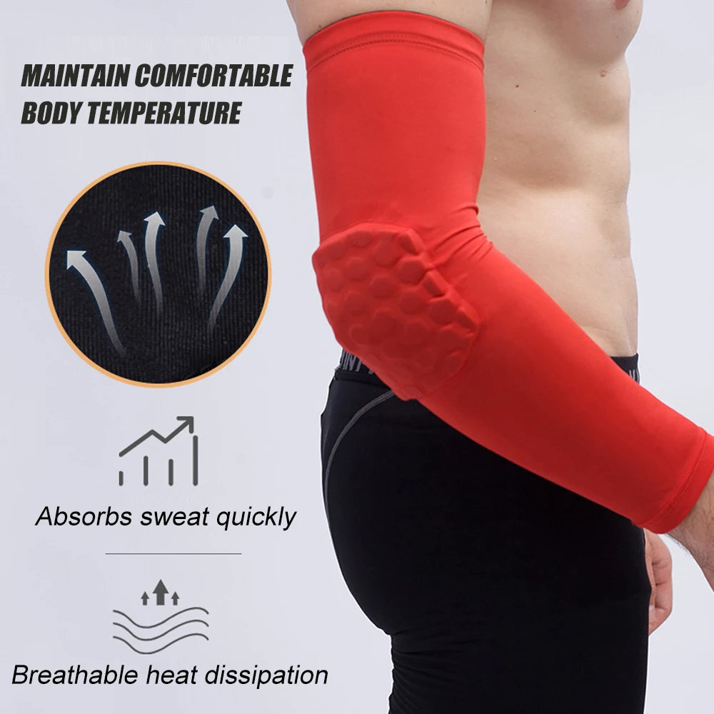 Padded elbow support sleeve - blue color option