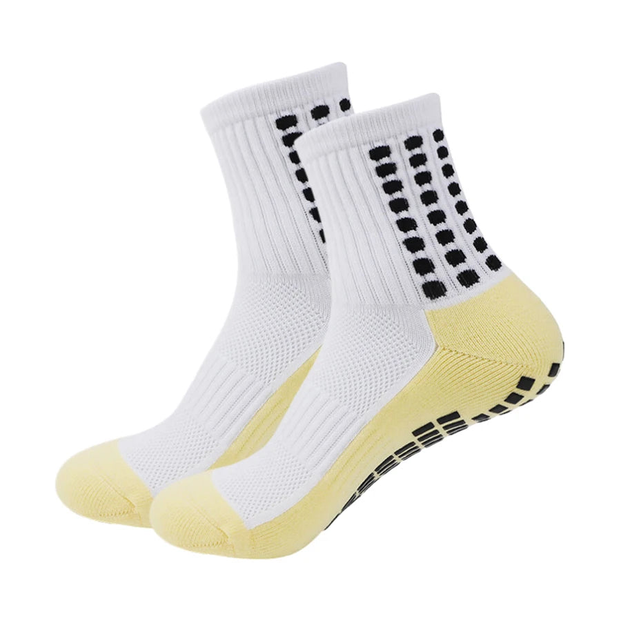 Grip socks toe area reinforcement for durability and comfort