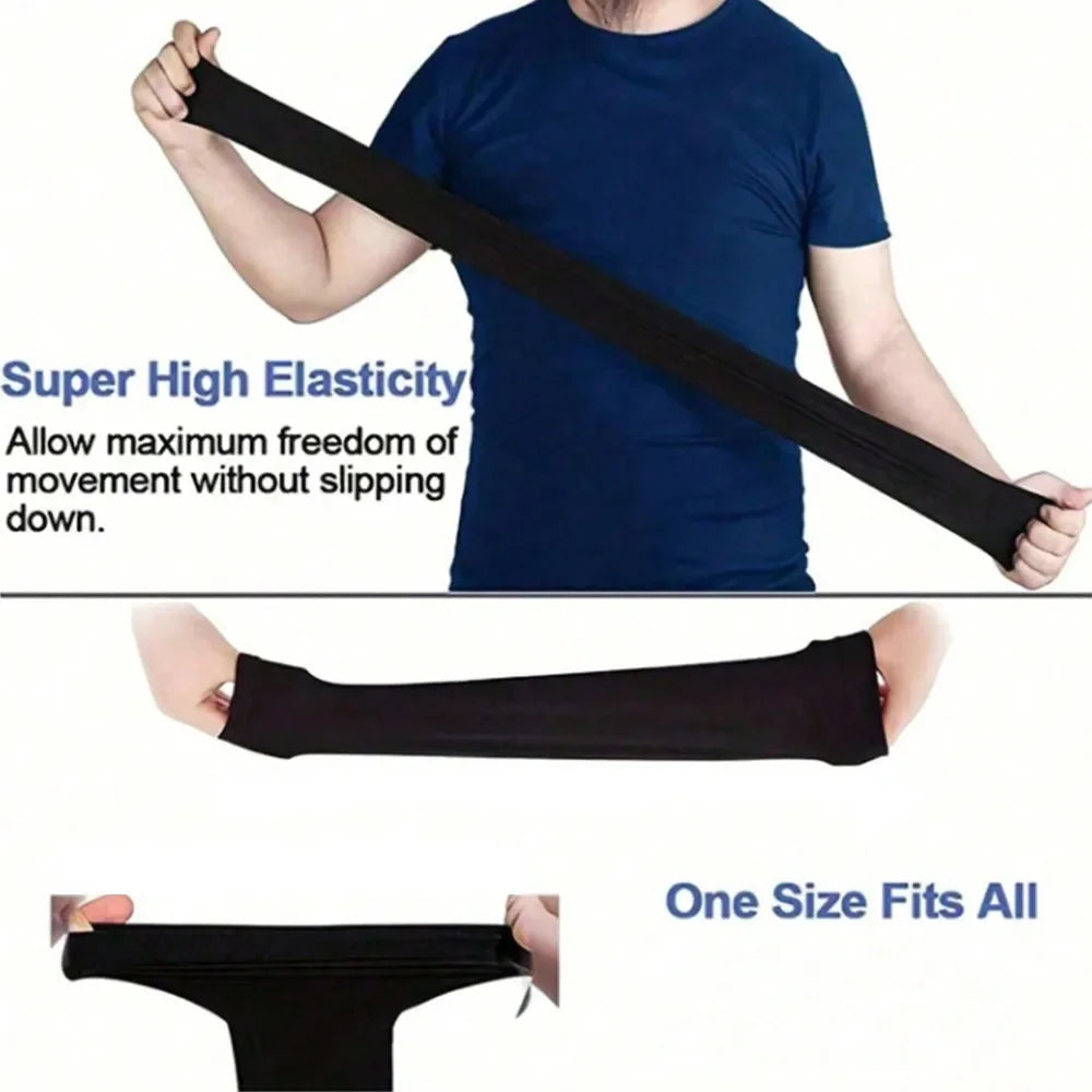 Pair of compression arm sleeves with sun protection