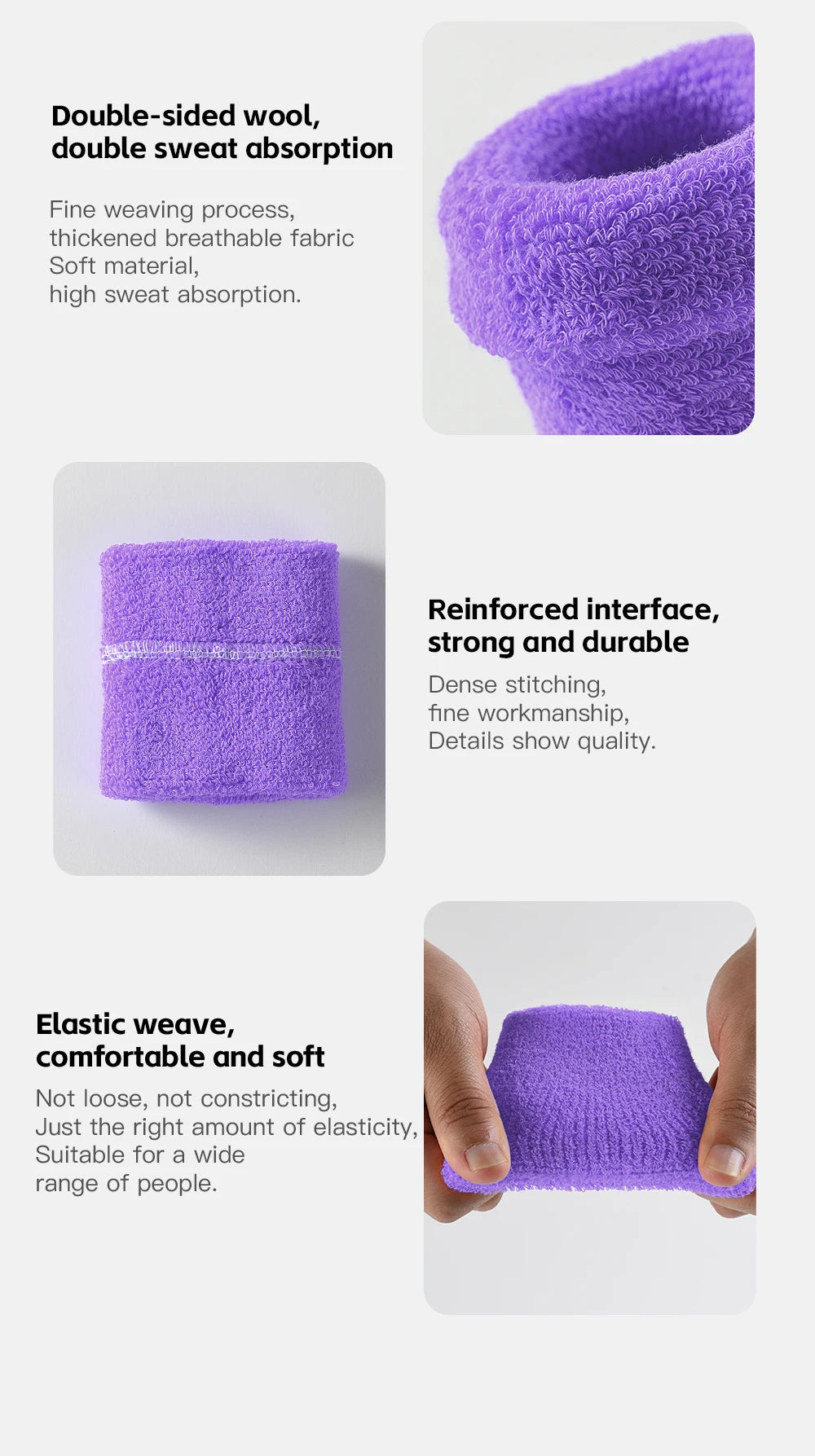 Wrist Sweatband Pair - Double-Layer Moisture Control | SideLine Gear