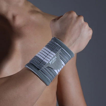 Wrist support band size guide and color options available