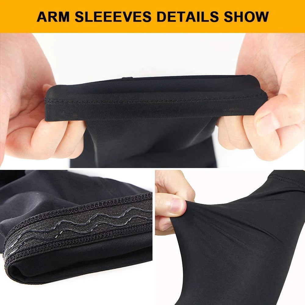 Pair of padded compression arm sleeves for training